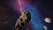 A Krait Phantom parked on an asteroid in the Veil West Nebula