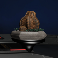 A small, potted Anemone used as a cockpit decoration
