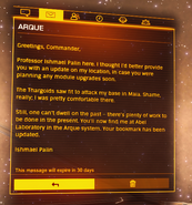 Professor Palin's message about relocating to Arque