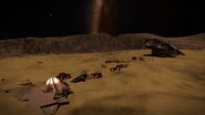 View of the barnacle reported at the Anaconda crash site (GalNet article). This one does not seem to be persistent, and is not visible to all Commanders.