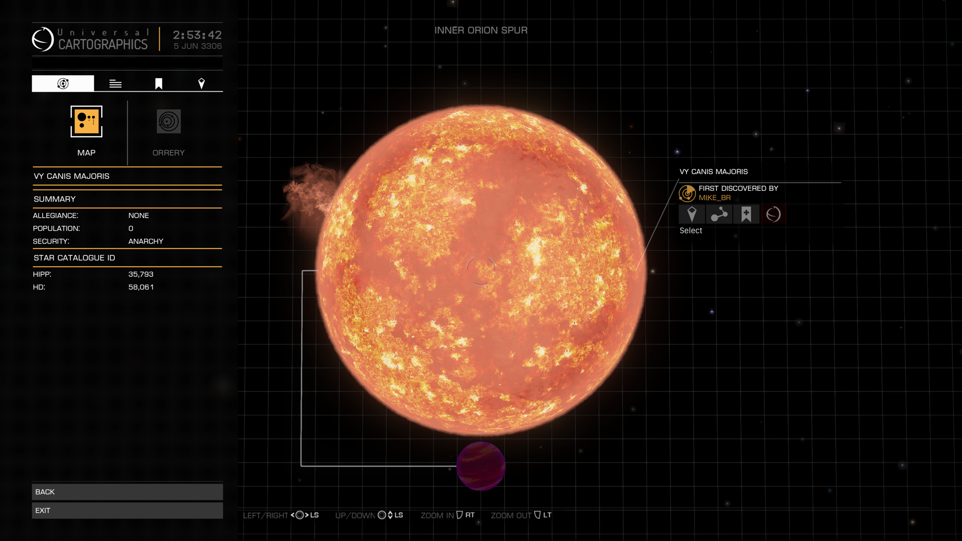 vy canis majoris location in galaxy