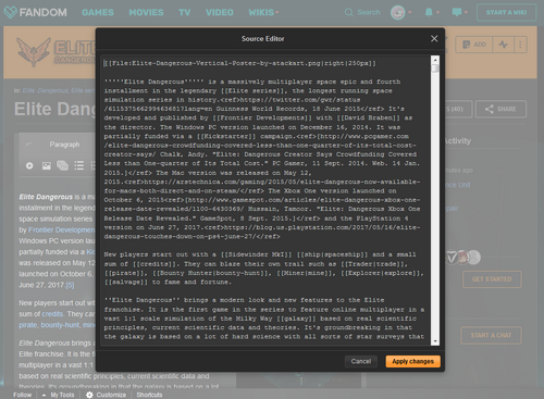 Wikia source editor