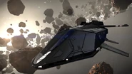 Federal Dropship with Midnight Black paint in a planetary ring