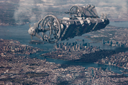 Megaship in New York scale