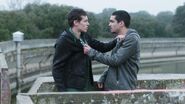 Ander and Omar about to kiss at the Bridge of Los Arroyos Reservoir