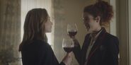 Carla and Marina drink wine at Carla's house S01E05