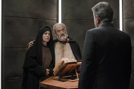 Con su esposa en el Ministerio del Tiempo de 2015.