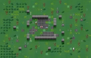 A map of the graveyard. There are two small medals scattered about.