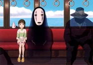 El viaje de Chihiro Sin Rostro.jpg (26 kB) Chihiro en el Tren junto al Sin Cara, Bo como ratón y Pajarito.