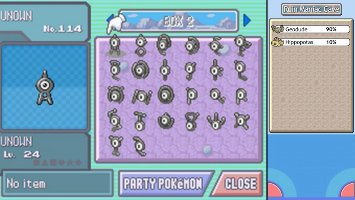 TUDO SOBRE O UNOWN (POKÉMON FIRE RED) 