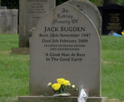 Jack Sugden's gravestone