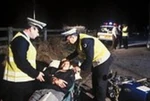  is rushed to hospital after being knocked off his motorbike by 