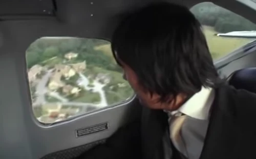 Cain leaves the village in a plane on 21st September 2006