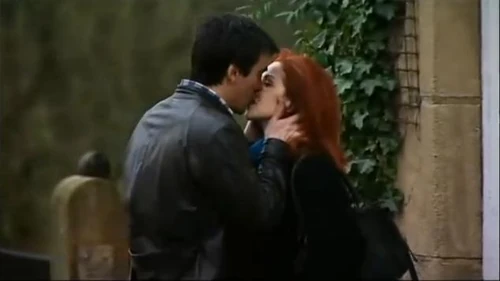 Cain and Faye kiss after their one-night-stand, ruining his relationship with Charity