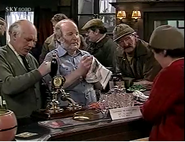 Amos, henry, Seth, Turner and Meg in the Woolpack in 1986.