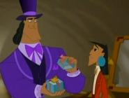 Kronk on the left. Kuzco on the "Riiiight"