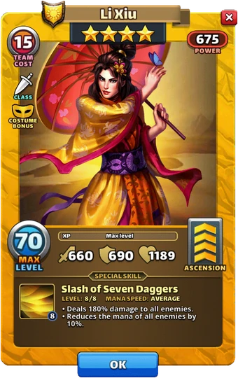 Li Xiu Empires And Puzzles Wiki Fandom