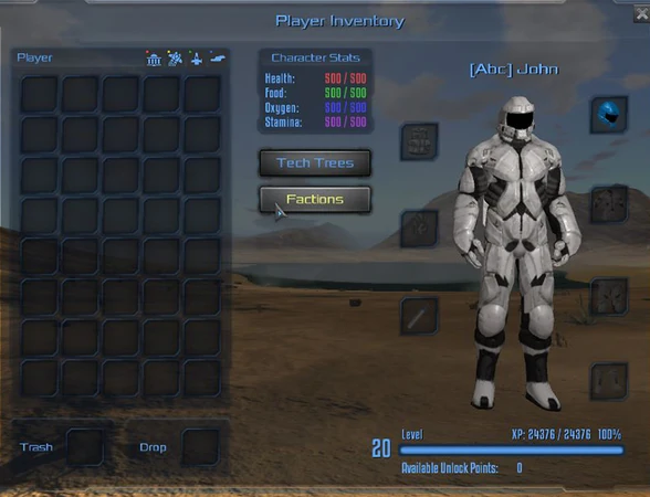 Faction button on inventory GUI