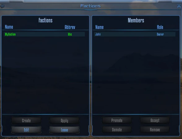Faction GUI