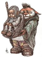 Imaw and his Gadungan. Only Imaw knows his true age and it seems like age has finally caught up with him. During his last expeditions in the woods situated in the Musang territory, he had stumbled upon a young Gadungan (were-dog). It was as small as a cat. He brought it back to Lireo. Fed it. Took care of it and in a matter of weeks, grew to about the size of a big bear. It was extremely gentle, courteous and smart. He eventually found out that it can also perform simple but effective magic spells. It became his household help and bodyguard.