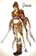 Pirena's armor sketch.