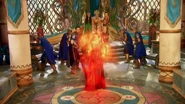 Pirena is immune to the explosion of the bomb.