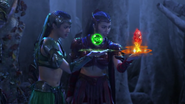 Alena uses the gem to detect the whereabouts of Lira.