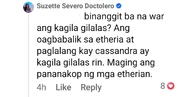 Cassandra's backstory according to Suzette Doctolero.