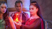 Pirena giving a boost to everyone before going into battle.