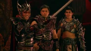 Hagorn shows off his newly obtained weapon.