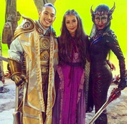 The man portraying Emre (Rey Talosig, Jr.) in a picture together with Solenn Huessaff (Cassiopea) and Janice Hung (Ether).