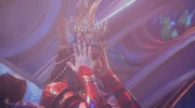 Pirena's reaction after the crown was placed on her head.