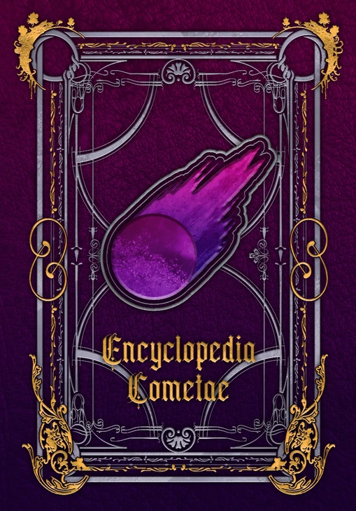 This beautiful cover of the original Encylopedia Cometae was made by Elorah in 2022, modeled after the lore books from the actual game!