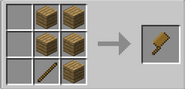 Crafting Recipe for the Wooden Cleaver (Any Wooden Planks can be used, not just Oak)