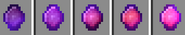 Sprites from left to right; An Entropy Crystal with 0 Entropy, an Entropy Crystal with 1-4 Entropy, an Entropy Crystal with 5-9 Entropy, an Entropy Crystal with 10-15 Entropy, and an Entropy Crystal with 16-20 Entropy