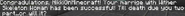 The message that displays when you marry a mob. (Note: Congratulations and marriage have been misspelt)