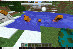Reinforced snow golems taking damage in water.