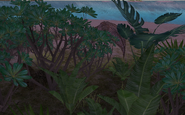 The Pelago crocodile as seen through the foliage during its introductory cutscene.