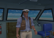 Jean-Eric manning the boat.