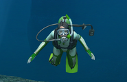 Hayako diving.