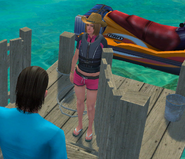 Nancy communicating with the player.