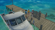 Oceana, Jean-Eric, and the player standing on the dock.