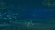 The player character inside of the Mermaid's Ballroom.