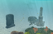 Two Private Reef decorations can be seen here - the "Stone Tablet" is on the left, and the "Ruined Pillar" is on the right.