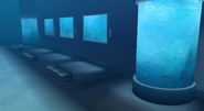 By teleporting past the main tank's glass, it's more clearly visible that the smaller tanks use real-world photos as textures.‼
