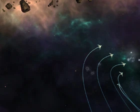 Sophon Fighters being attacked by Point Defenses