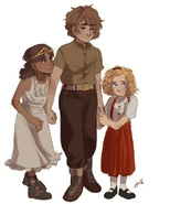 (de gauche à droite) Olive, Bronwyn, Claire