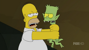 Homer Strangles a Bart Monster