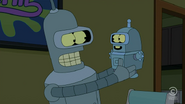 Bender holding his son