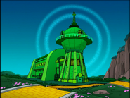 Emerald Planet Express building as seen in "Anthology of Interest II".